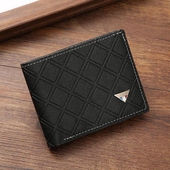 Men's Plaid Short Wallet Soft Coin Purse