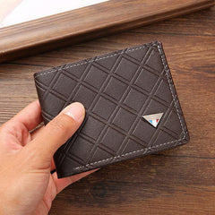 Men's Plaid Short Wallet Soft Coin Purse