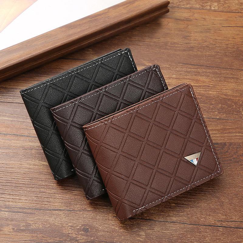 Men's Plaid Short Wallet Soft Coin Purse
