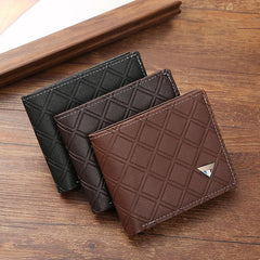 Men's Plaid Short Wallet Soft Coin Purse