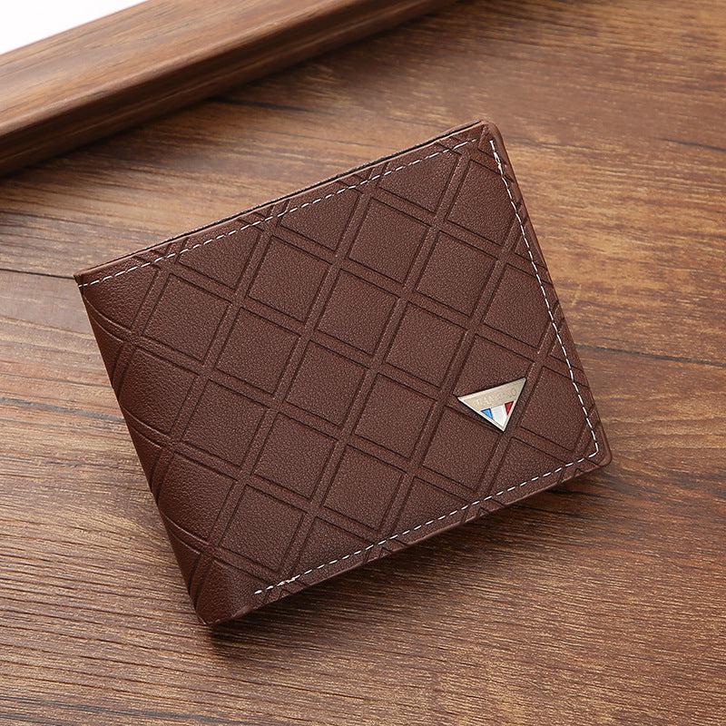 Men's Plaid Short Wallet Soft Coin Purse