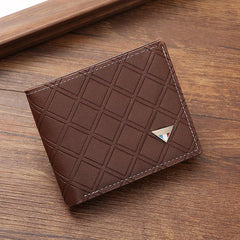 Men's Plaid Short Wallet Soft Coin Purse