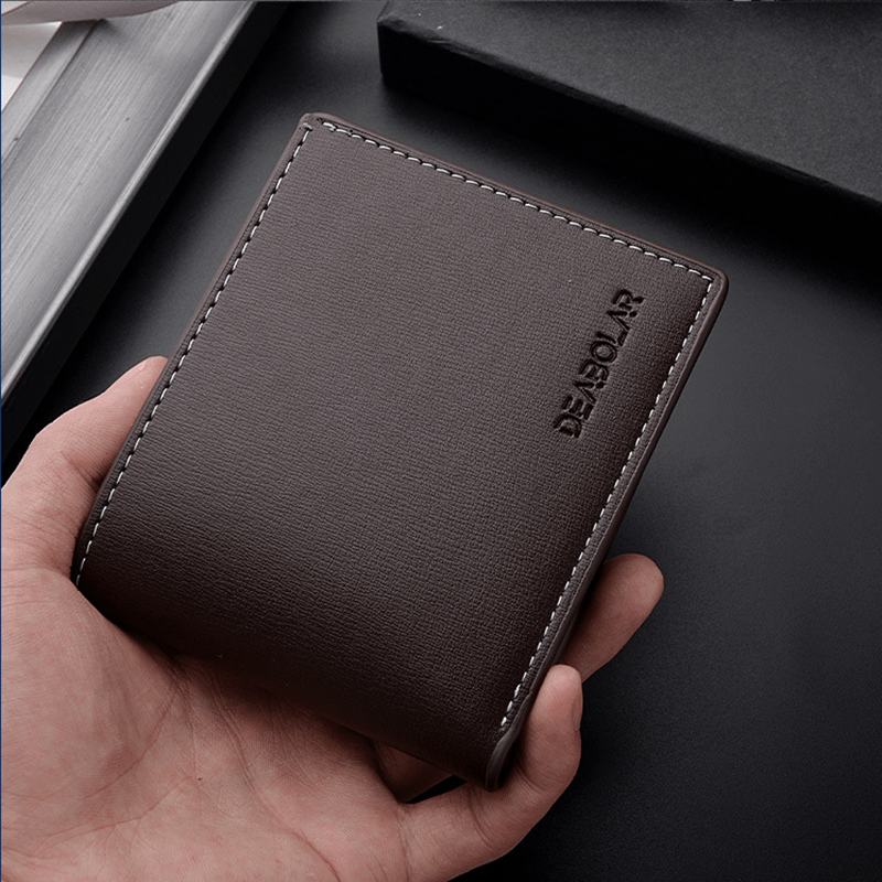 Men Leather Wallet Slim Male Purse Credit Card Holder Money Bag