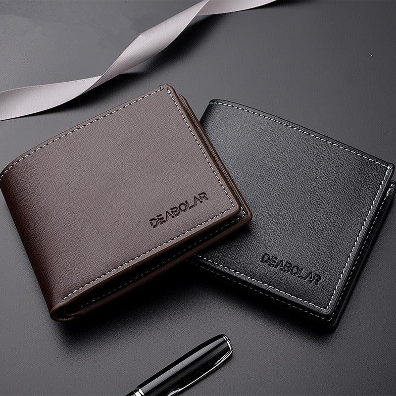 Men Leather Wallet Slim Male Purse Credit Card Holder Money Bag