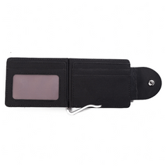 Men's Vintage PU Leather Buckle Wallet Zipper Coin Pocket Money Clip