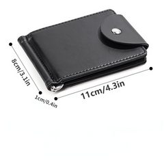 Men's Vintage PU Leather Buckle Wallet Zipper Coin Pocket Money Clip
