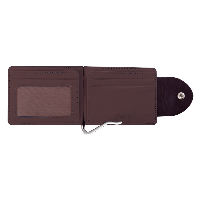 Men's Vintage PU Leather Buckle Wallet Zipper Coin Pocket Money Clip