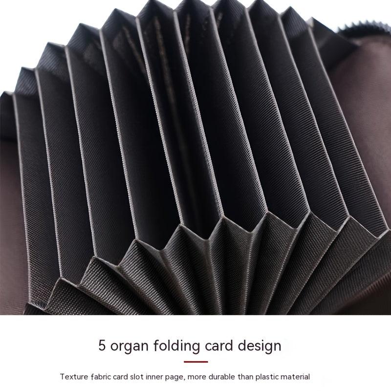 Men's PU Leather Organ Zipper Card Holder Business Card Bag