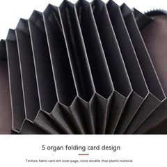 Men's PU Leather Organ Zipper Card Holder Business Card Bag