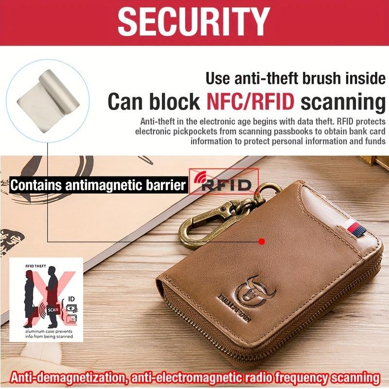BULLCAPTAIN Car Key Bag Leather RFID Blocking