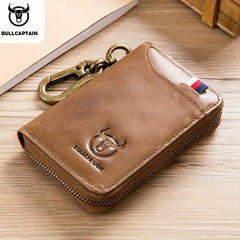 BULLCAPTAIN Car Key Bag Leather RFID Blocking