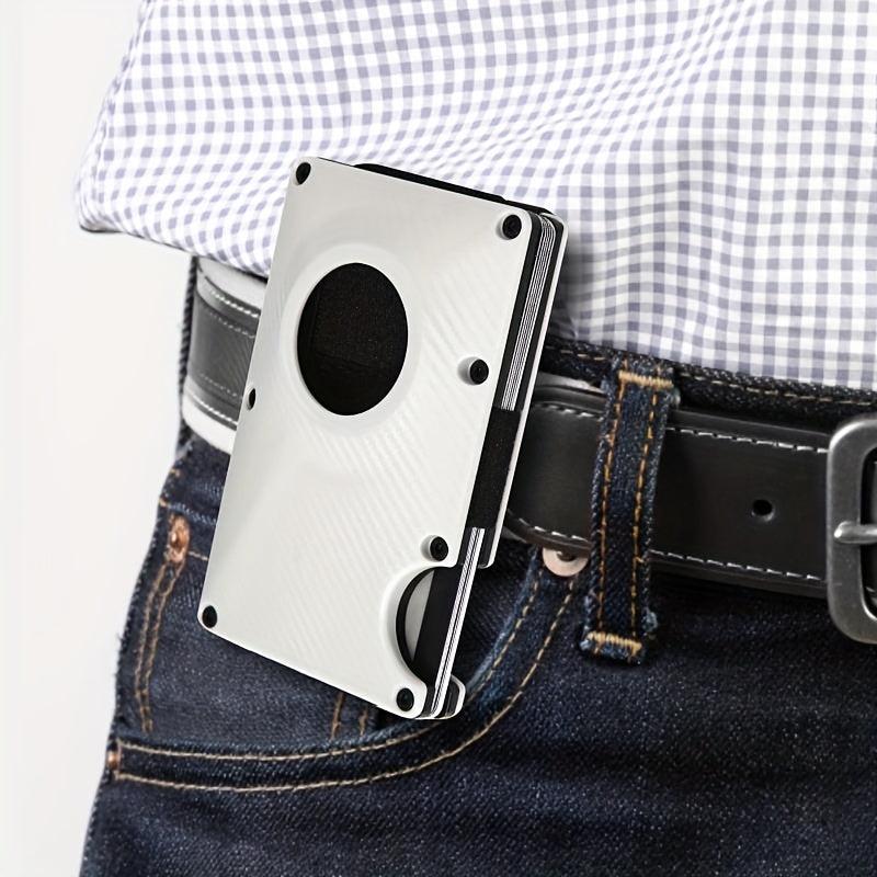 Gray Carbon Fiber Card Holder Airtag Card Holder Anti-theft Brush Wallet