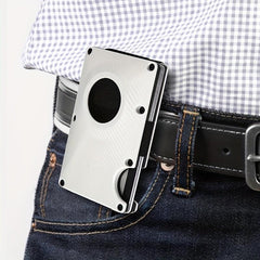 Gray Carbon Fiber Card Holder Airtag Card Holder Anti-theft Brush Wallet