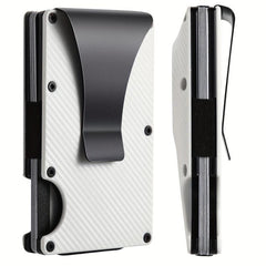 Gray Carbon Fiber Card Holder Airtag Card Holder Anti-theft Brush Wallet