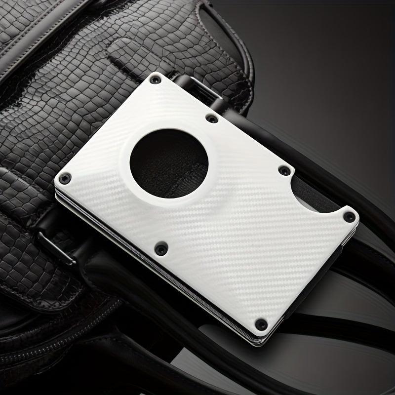 Gray Carbon Fiber Card Holder Airtag Card Holder Anti-theft Brush Wallet