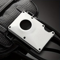 Gray Carbon Fiber Card Holder Airtag Card Holder Anti-theft Brush Wallet