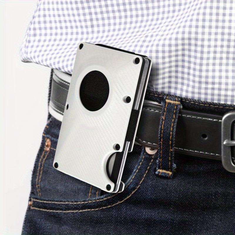 Gray Carbon Fiber Card Holder Airtag Card Holder Anti-theft Brush Wallet