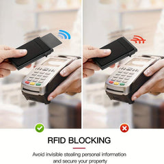 Slim RFID Wallet Card Cover Aluminum Alloy Push Card Box