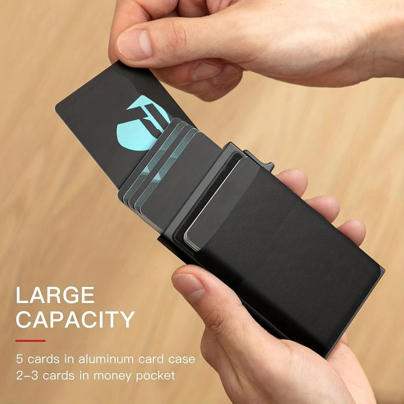 Slim RFID Wallet Card Cover Aluminum Alloy Push Card Box