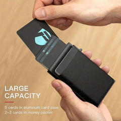 Slim RFID Wallet Card Cover Aluminum Alloy Push Card Box