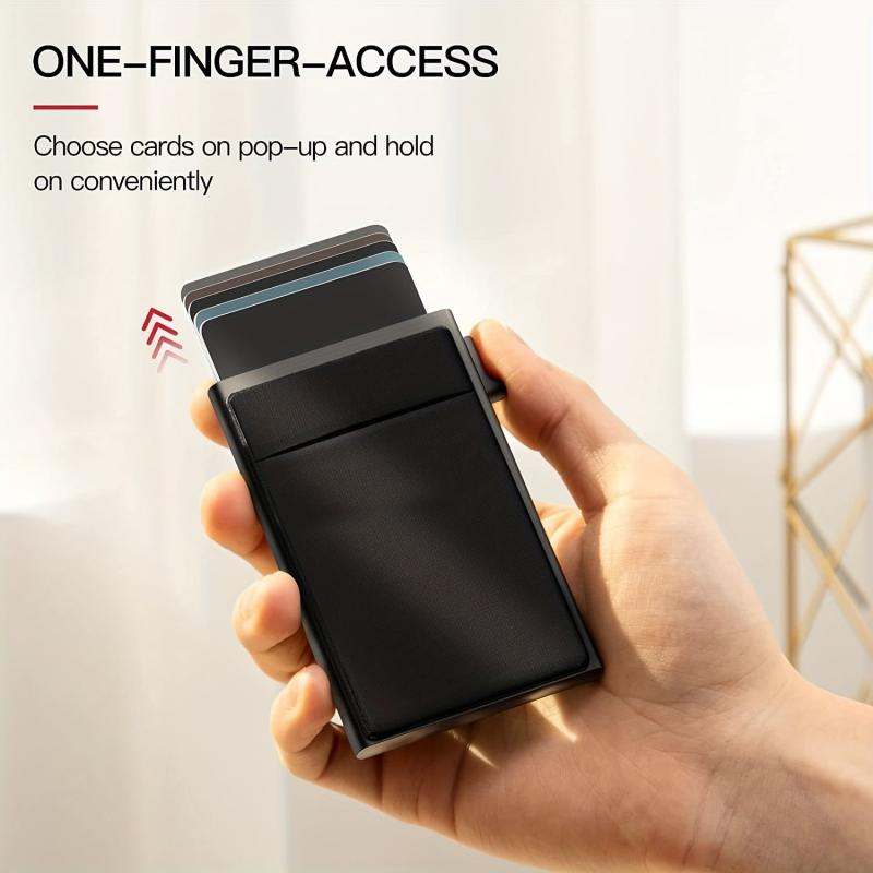 Slim RFID Wallet Card Cover Aluminum Alloy Push Card Box