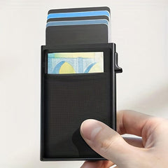 Slim RFID Wallet Card Cover Aluminum Alloy Push Card Box