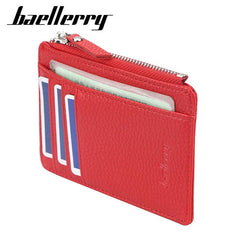 Zipper Leather Card Holder Coin Purse Minimalist Wallet