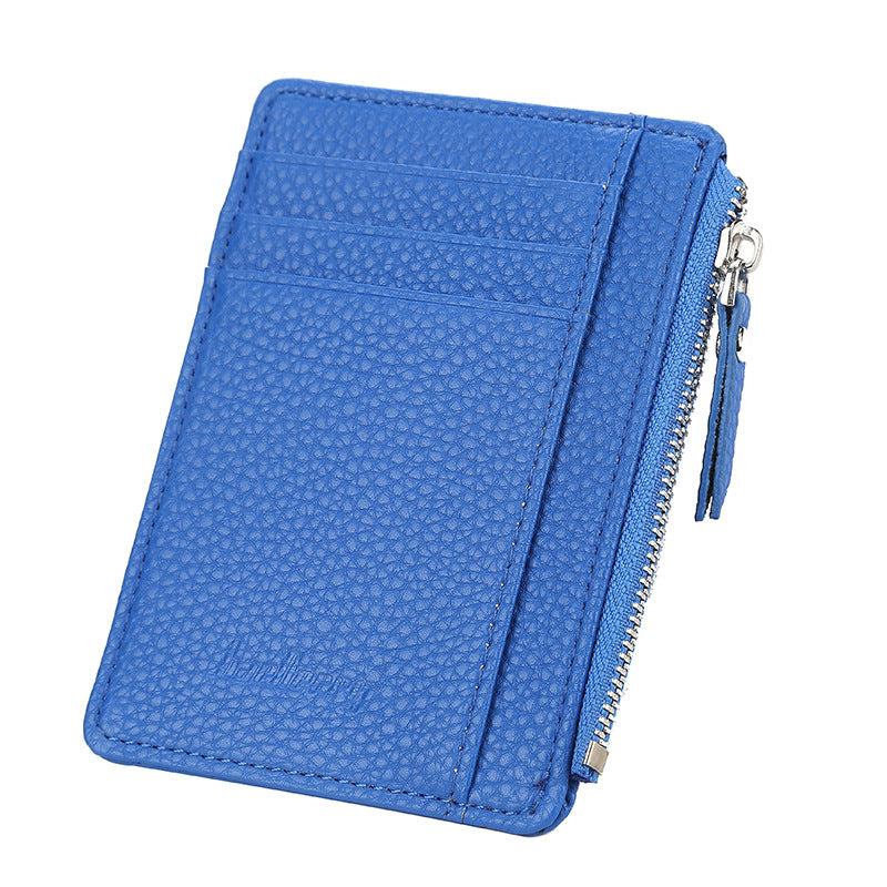 Zipper Leather Card Holder Coin Purse Minimalist Wallet