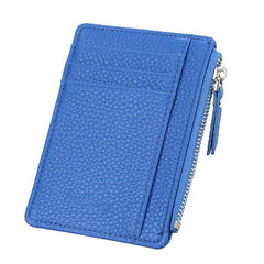 Zipper Leather Card Holder Coin Purse Minimalist Wallet