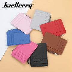 Zipper Leather Card Holder Coin Purse Minimalist Wallet
