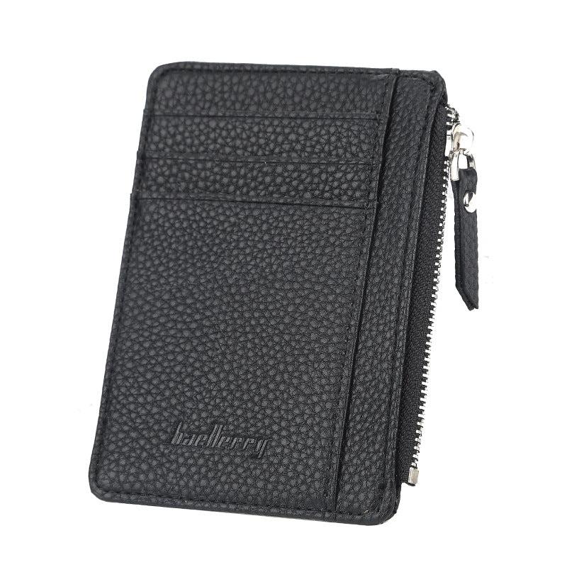 Zipper Leather Card Holder Coin Purse Minimalist Wallet