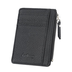 Zipper Leather Card Holder Coin Purse Minimalist Wallet