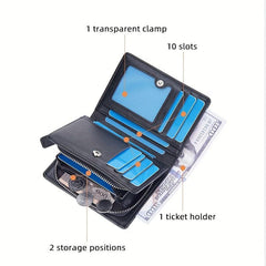 Men's Short Business Wallet Retro Buckle Card Holder Coin Purse