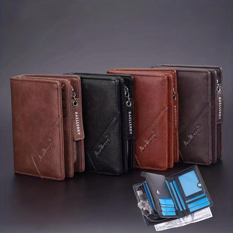 Men's Short Business Wallet Retro Buckle Card Holder Coin Purse