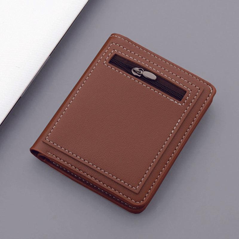 Short Zipper Men's Wallet Small Size