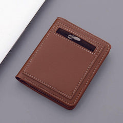 Short Zipper Men's Wallet Small Size