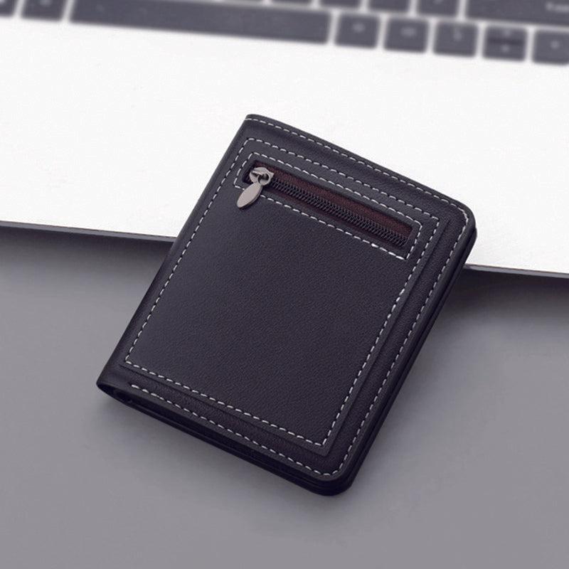 Short Zipper Men's Wallet Small Size
