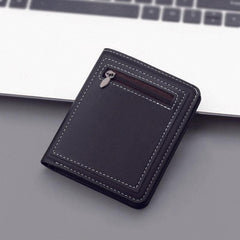Short Zipper Men's Wallet Small Size