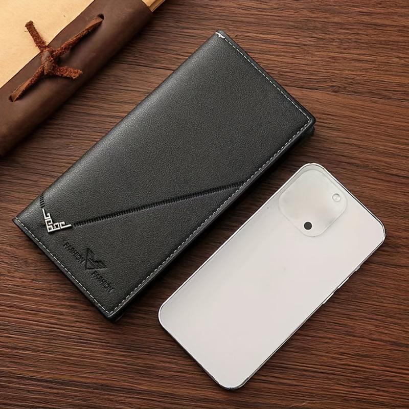 Men's Long Leather Wallet High Capacity Business Youth Suit Wallet