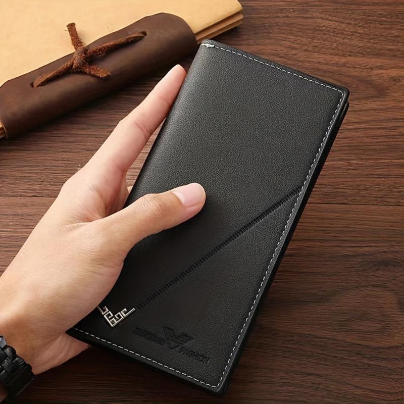 Men's Long Leather Wallet High Capacity Business Youth Suit Wallet