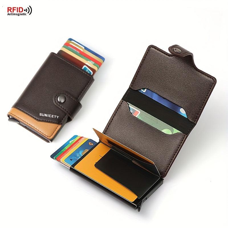 RFID Blocking Card Holder Aluminum Alloy Pop-up Credit Card Holder