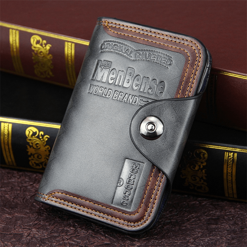 Men's Vintage PU Leather Three Fold Wallet Card Holder