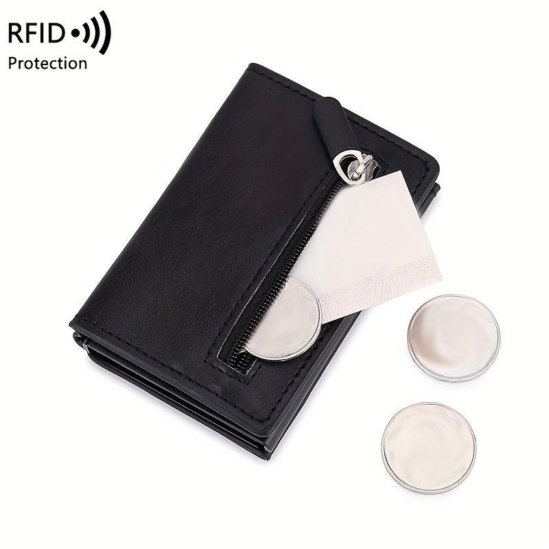 Men's RFID Blocking Card Holder Zipper Coin Purse