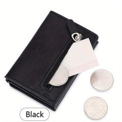 Men's RFID Blocking Card Holder Zipper Coin Purse