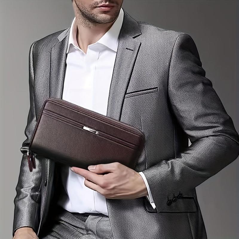 Men's Business Clutch Bag Zipper Card Holder