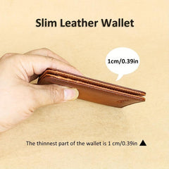 Men's RFID Blocking Leather Wallet Vintage Bifold with ID Window