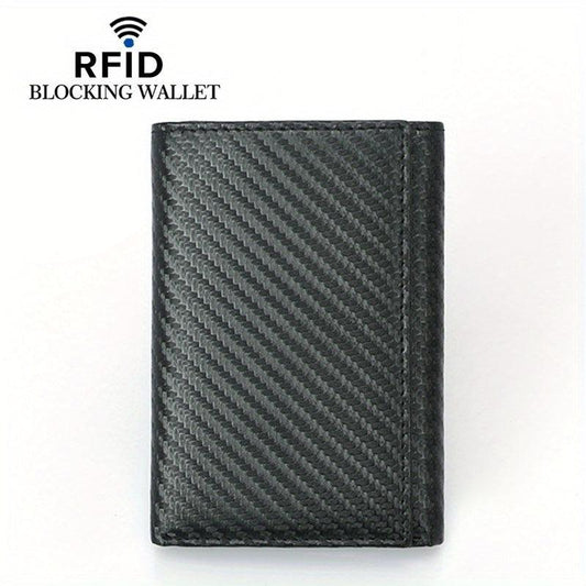 Men's RFID Tri fold Wallet Large Capacity