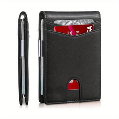 Men's RFID Blocking Wallet Slim Front Pocket Money Clip
