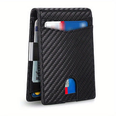 Men's RFID Blocking Wallet Slim Front Pocket Money Clip