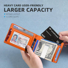 Men's RFID Blocking Wallet Slim Front Pocket Money Clip